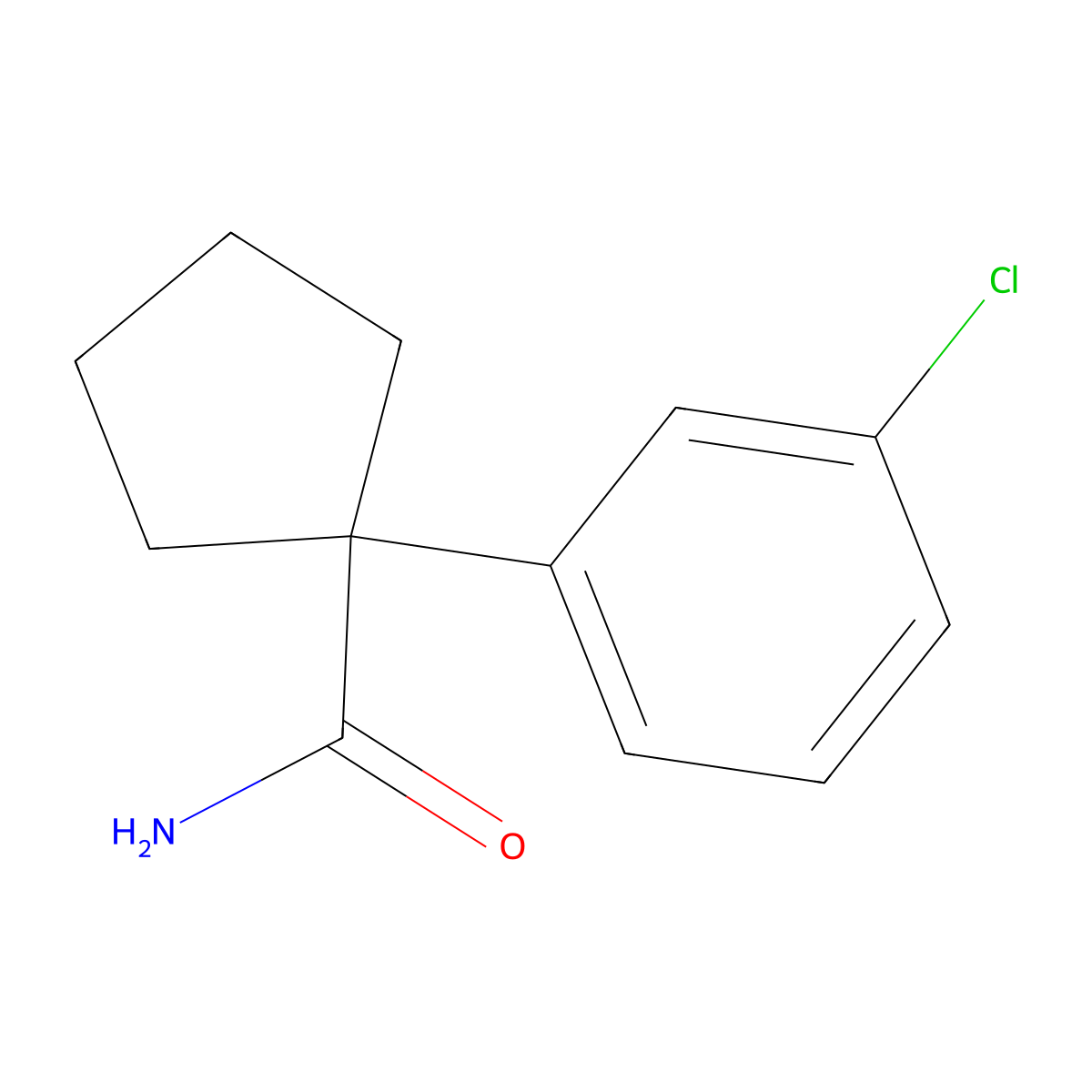 1-(3-Chlorophenyl)cyclopentane-1-carboxamide molecular structure, CAS 1330750-31-6