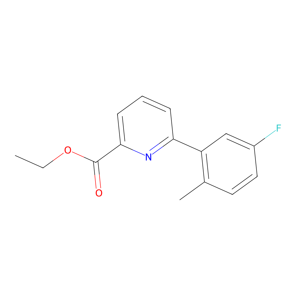 Ethyl 6-(5-fluoro-2-methylphenyl)picolinate molecular structure, CAS 1330750-37-2