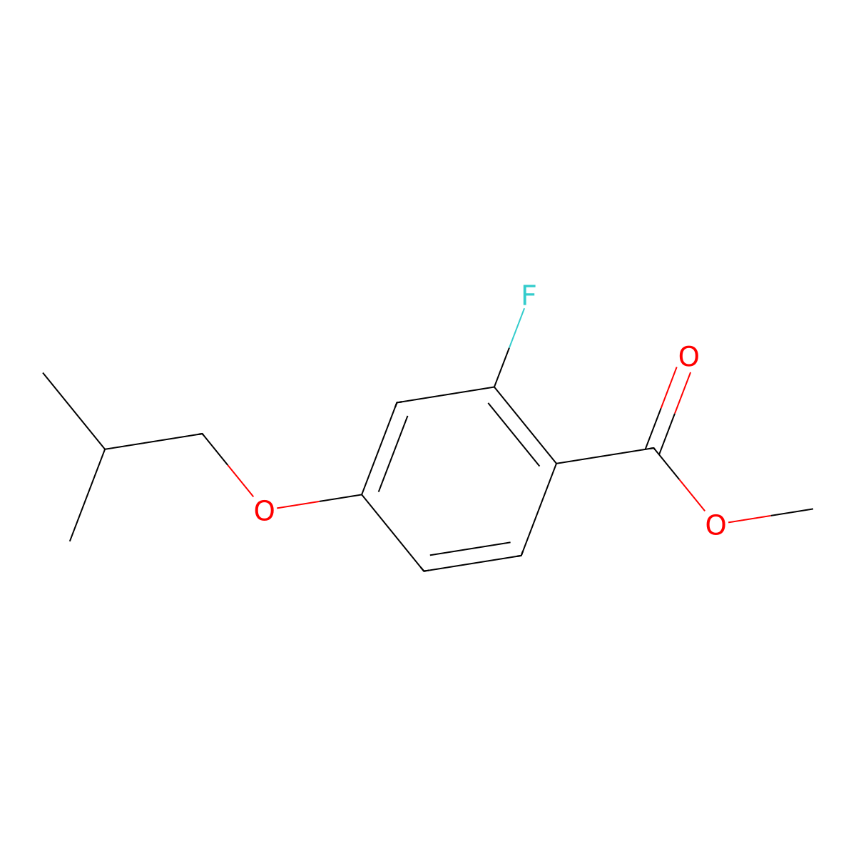 Methyl 2-fluoro-4-isobutoxybenzoate molecular structure, CAS 1330750-38-3