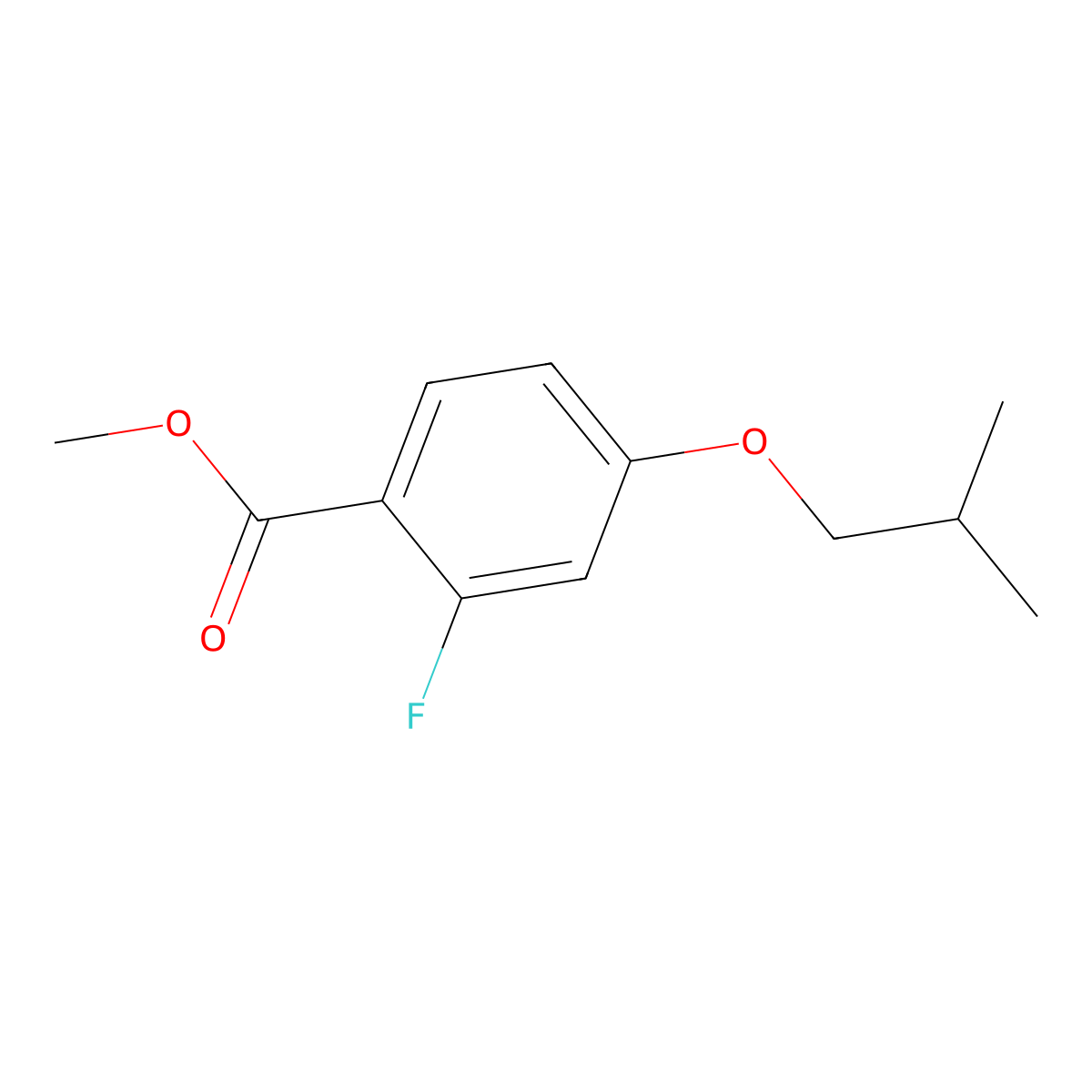 Methyl 2-fluoro-4-isobutoxybenzoate molecular structure, CAS 1330750-38-3