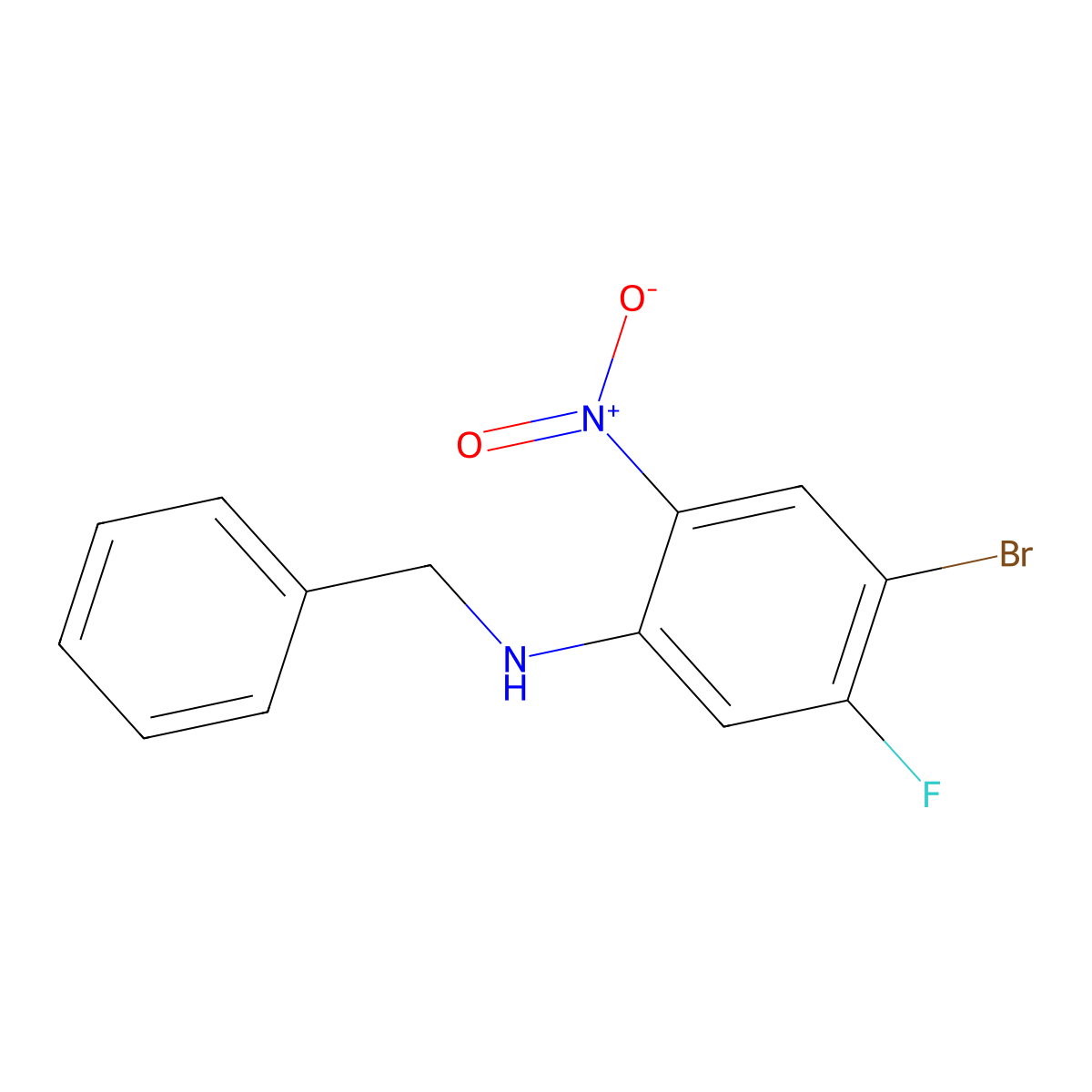 N-Benzyl-4-bromo-5-fluoro-2-nitroaniline molecular structure, CAS 1330750-40-7
