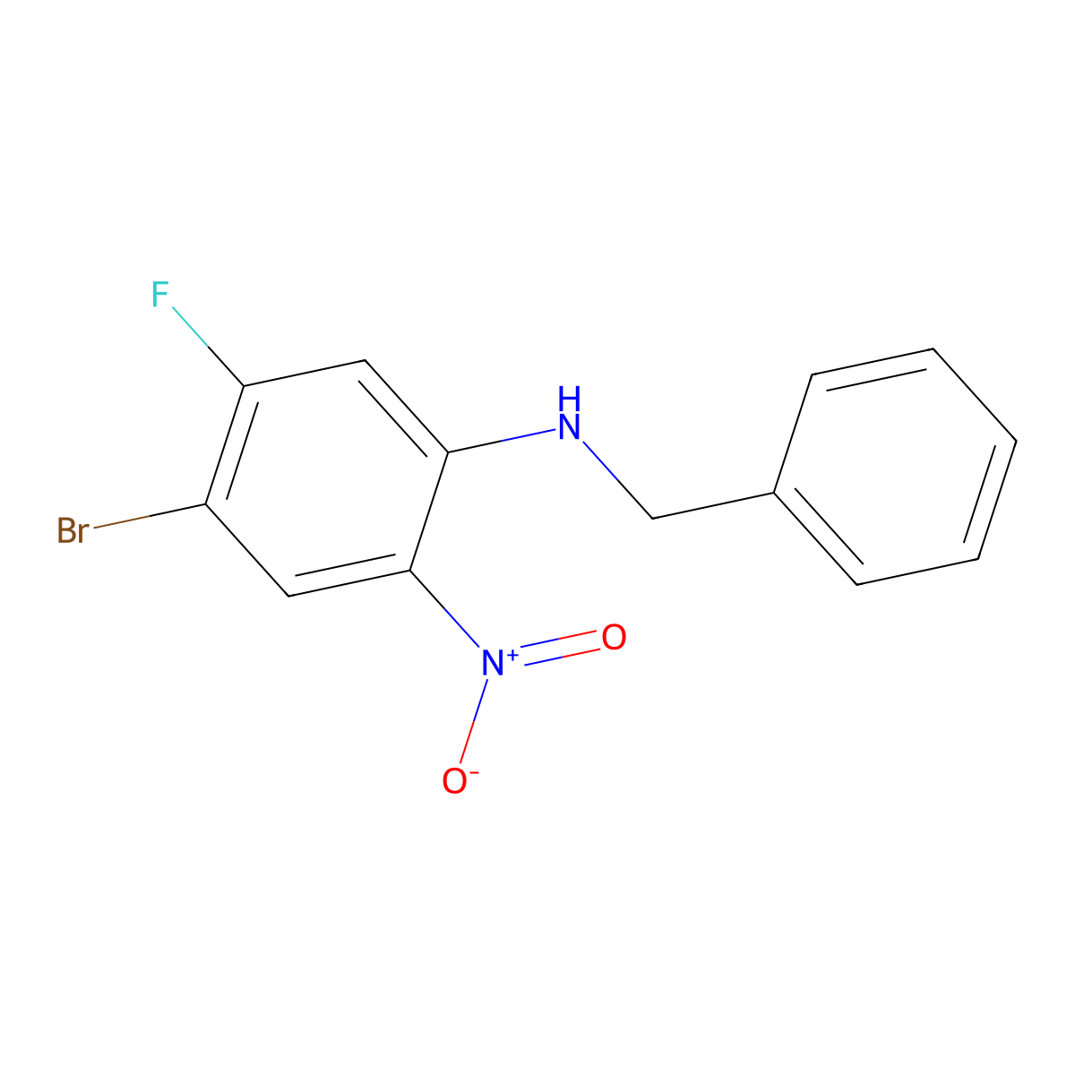 N-Benzyl-4-bromo-5-fluoro-2-nitroaniline molecular structure, CAS 1330750-40-7