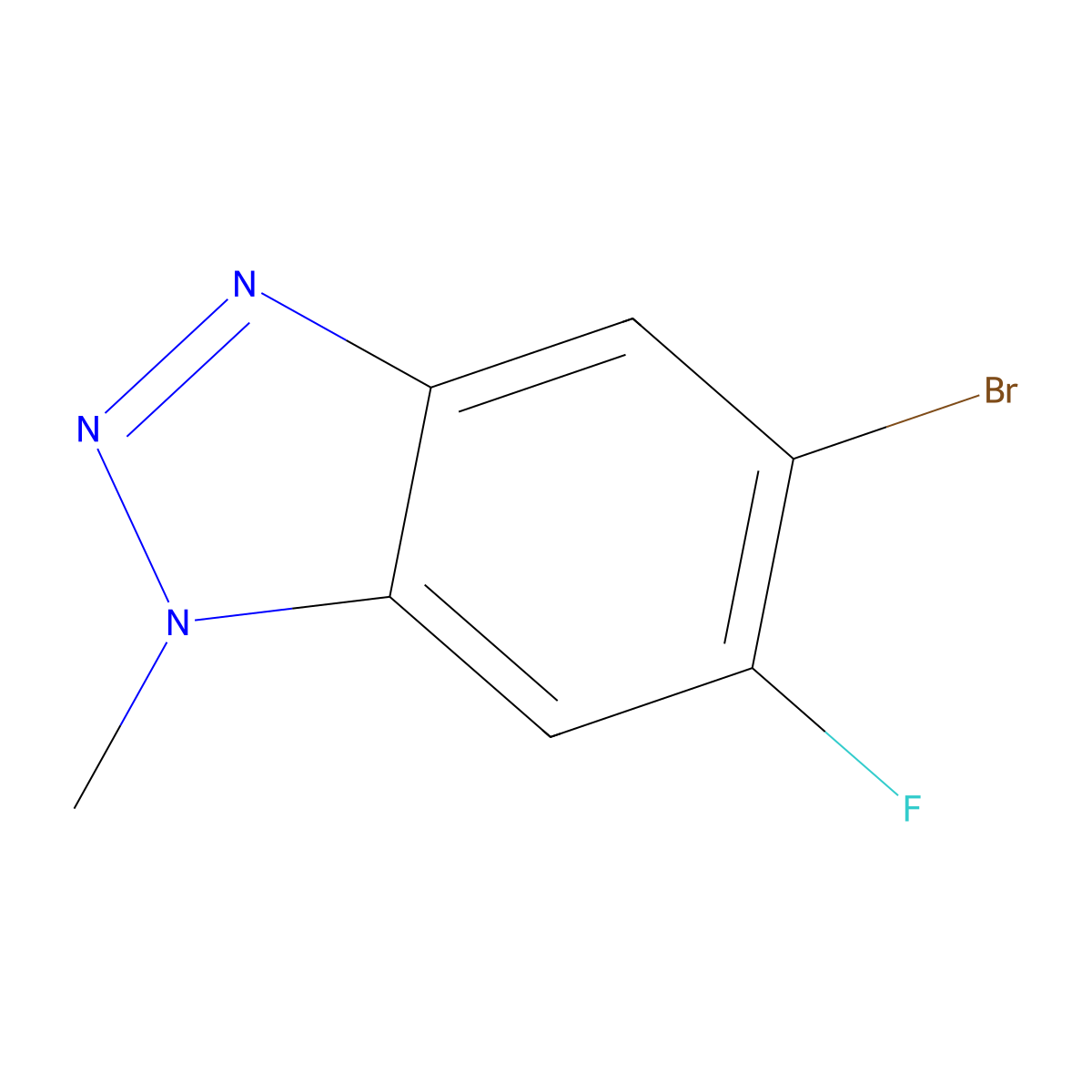 5-Bromo-6-fluoro-1-methyl-1,2,3-benzotriazole molecular structure, CAS 1330750-48-5