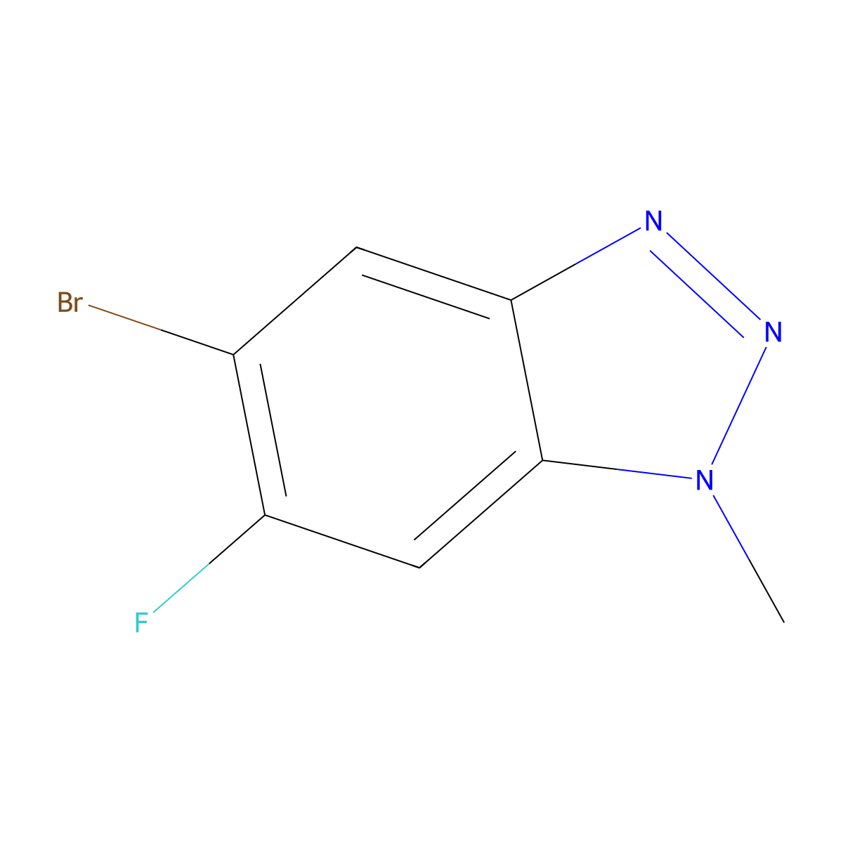 5-Bromo-6-fluoro-1-methyl-1,2,3-benzotriazole molecular structure, CAS 1330750-48-5