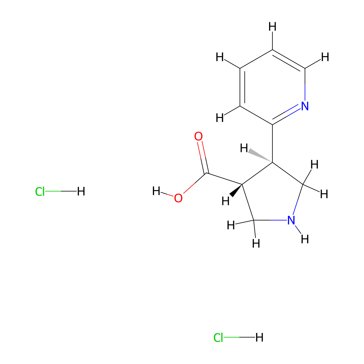 (3R,4R)-rel-4-(Pyridin-2-yl)pyrrolidine-3-carboxylic acid dihydrochloride molecular structure, CAS 1330750-49-6