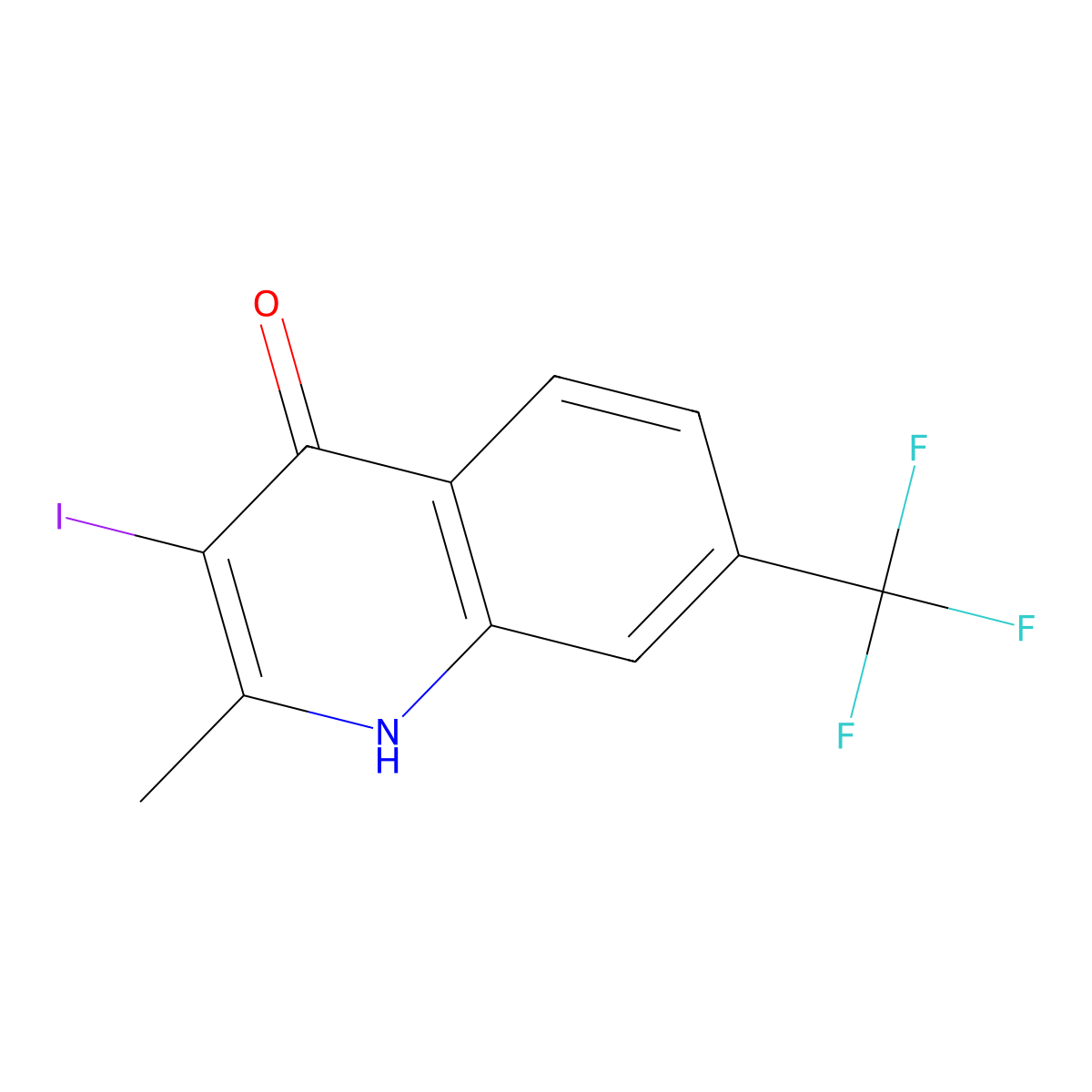 3-Iodo-2-methyl-7-(trifluoromethyl)quinolin-4(1H)-one molecular structure, CAS 1330750-79-2