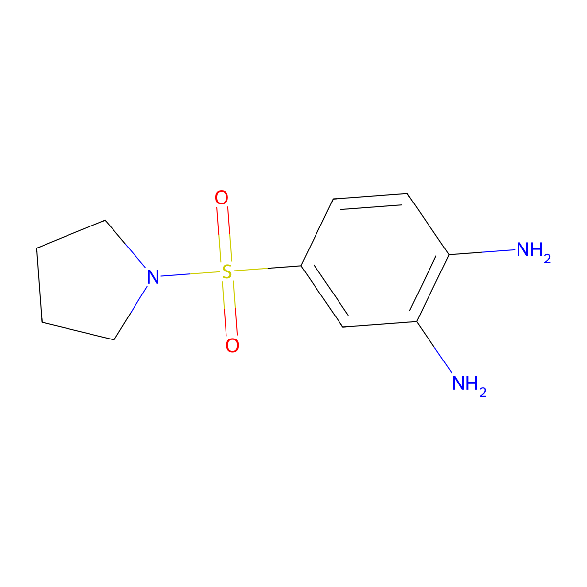 4-(Pyrrolidine-1-sulfonyl)benzene-1,2-diamine molecular structure, CAS 1330751-23-9