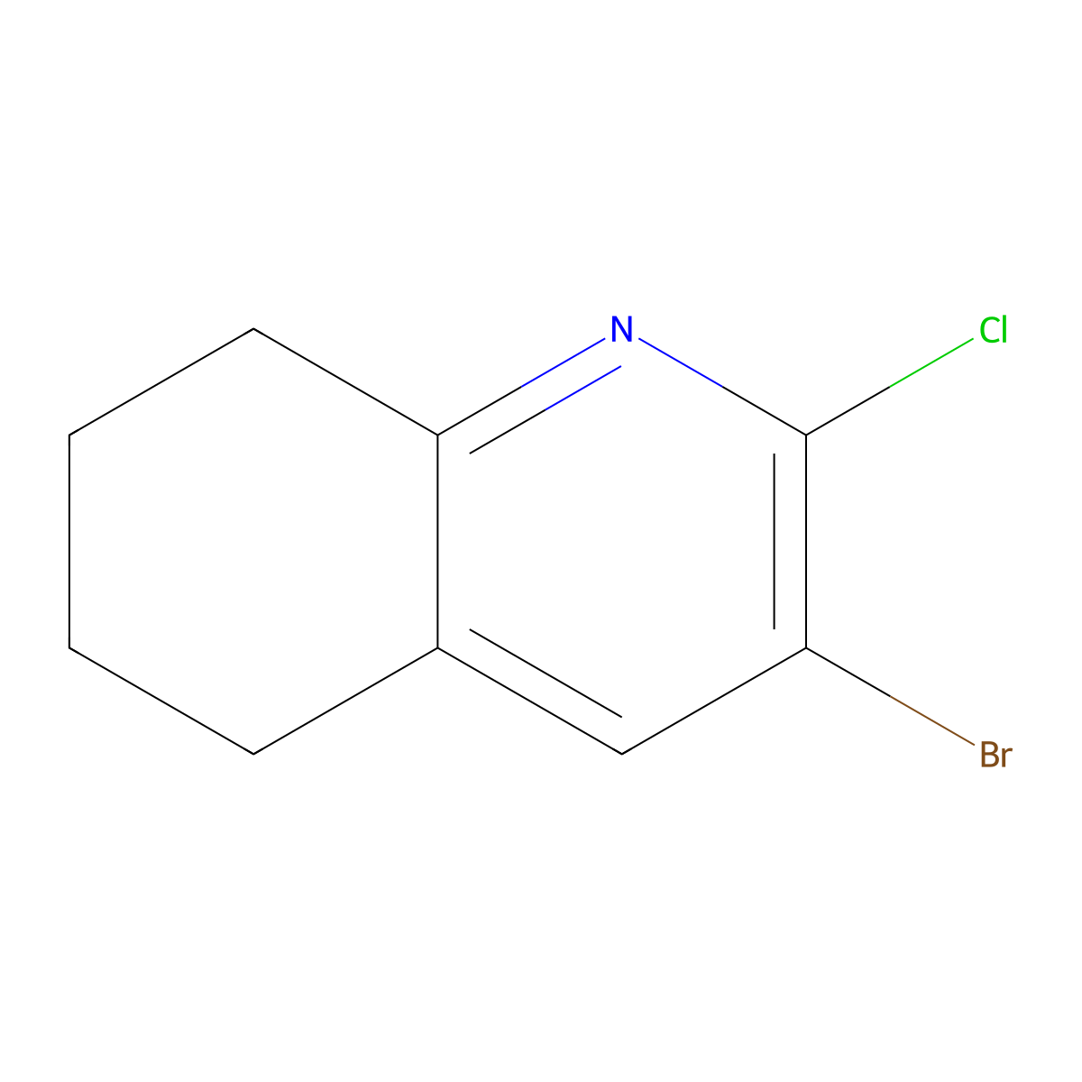 3-Bromo-2-chloro-5,6,7,8-tetrahydroquinoline molecular structure, CAS 1330751-32-0