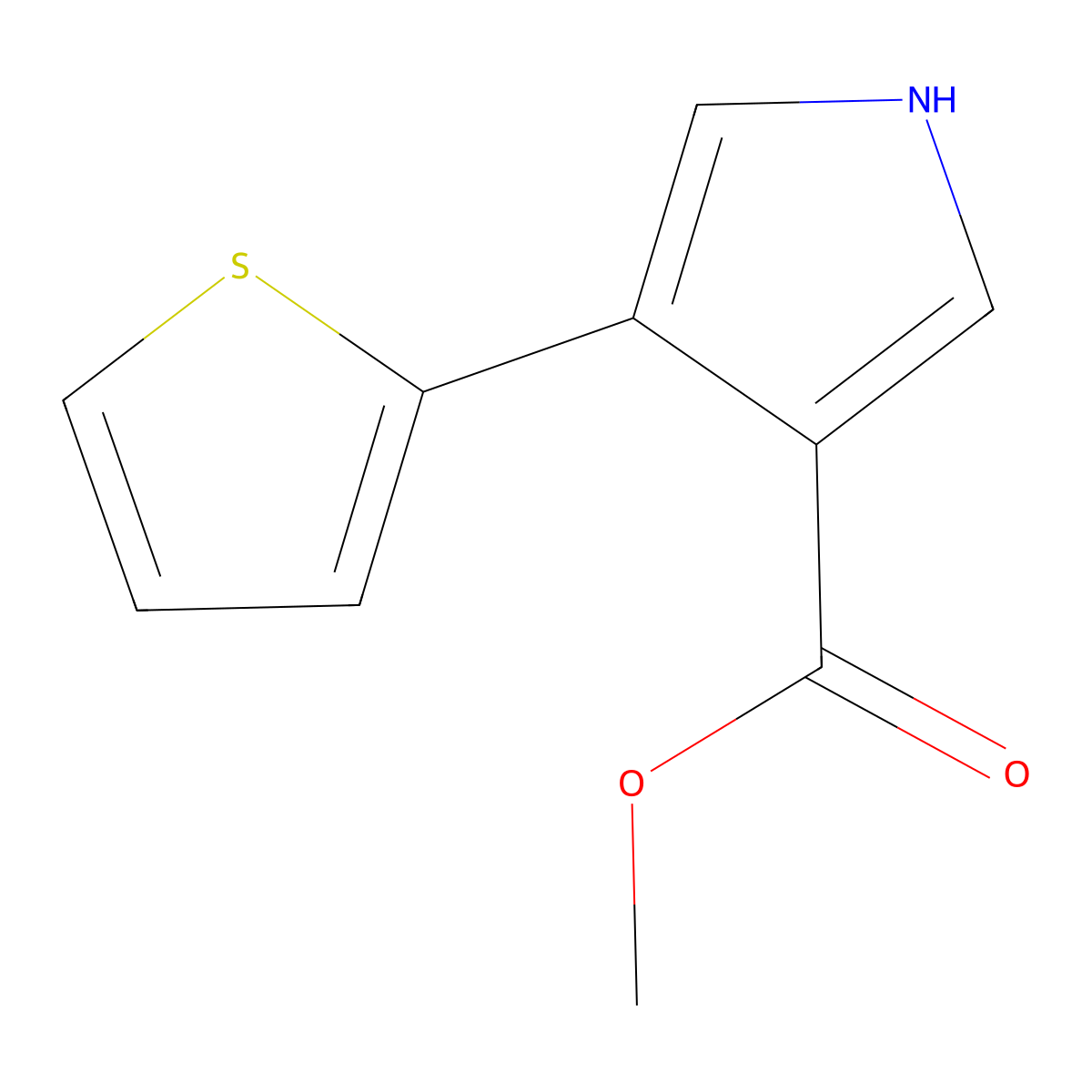 Methyl 4-(thiophen-2-yl)-1H-pyrrole-3-carboxylate molecular structure, CAS 1330751-56-8
