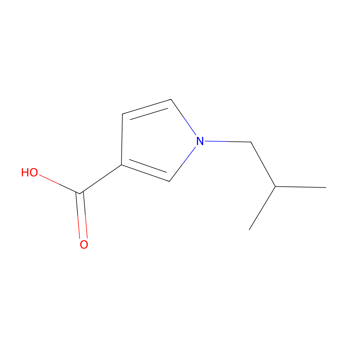 1-Isobutyl-1H-pyrrole-3-carboxylic acid molecular structure, CAS 1330751-81-9