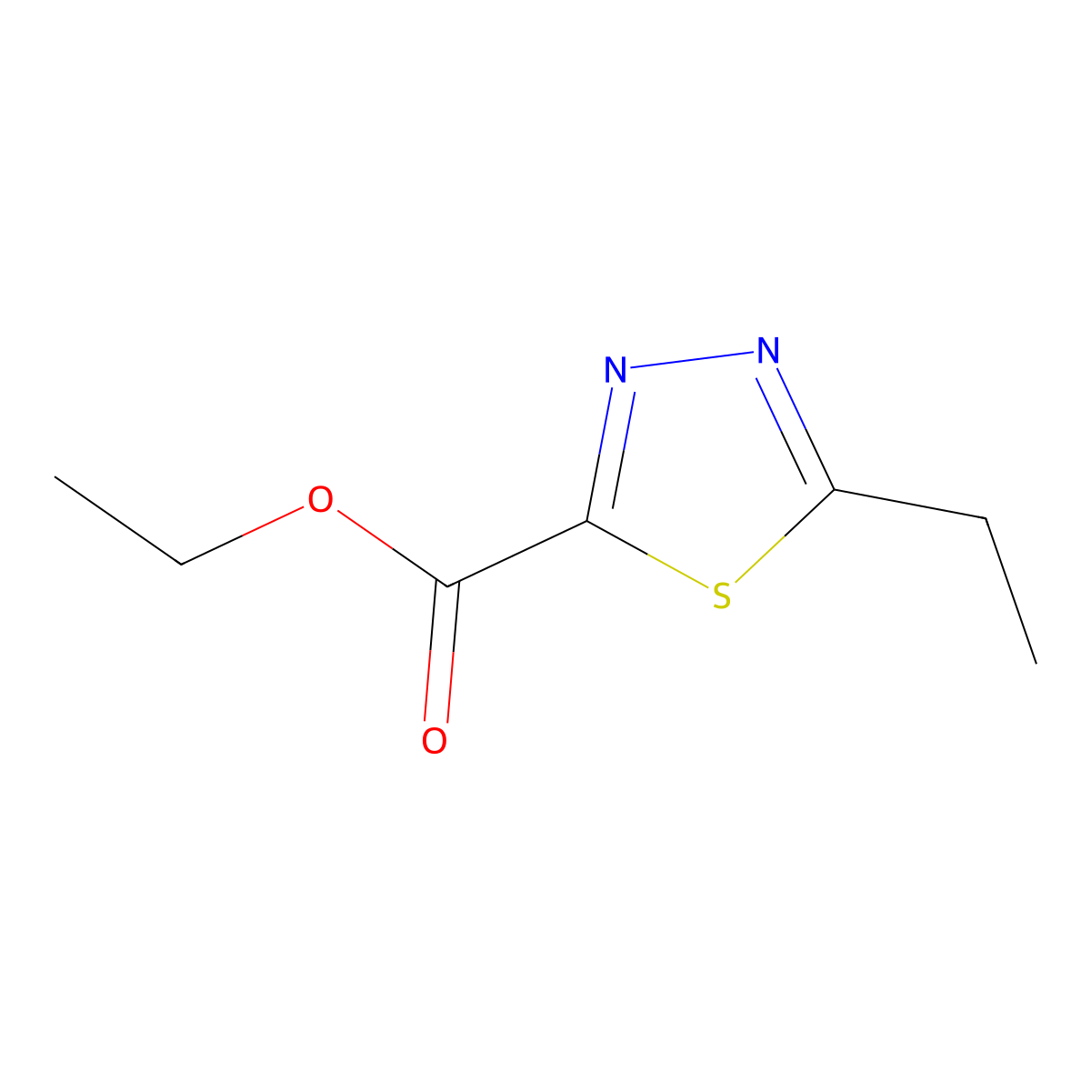 Ethyl 5-ethyl-1,3,4-thiadiazole-2-carboxylate molecular structure, CAS 1330751-86-4