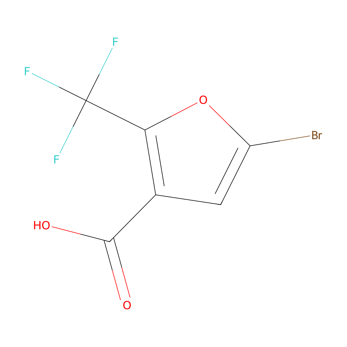 5-Bromo-2-(trifluoromethyl)furan-3-carboxylic acid molecular structure, CAS 1330752-21-0