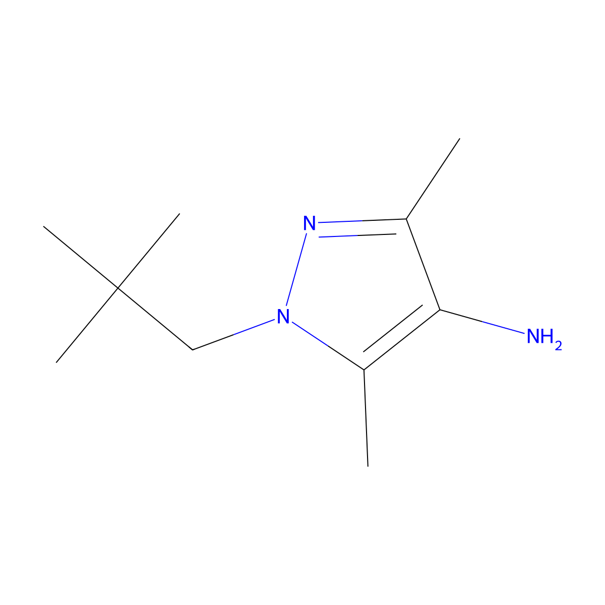 1-(2,2-Dimethyl-propyl)-3,5-dimethyl-1H-pyrazol-4-ylamine molecular structure, CAS 1330752-32-3