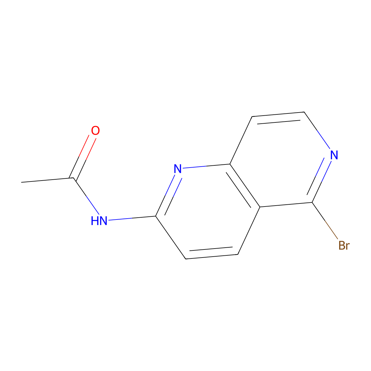 N-(5-Bromo-1,6-naphthyridin-2-yl)acetamide molecular structure, CAS 1330752-53-8