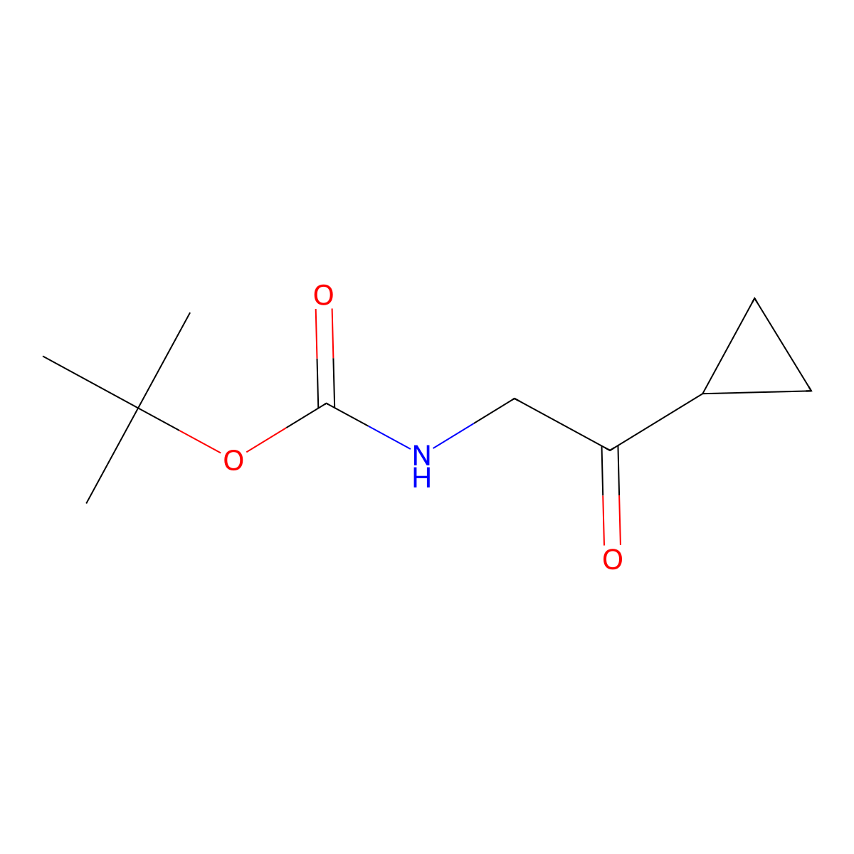 tert-Butyl (2-cyclopropyl-2-oxoethyl)carbamate molecular structure, CAS 1330752-58-3