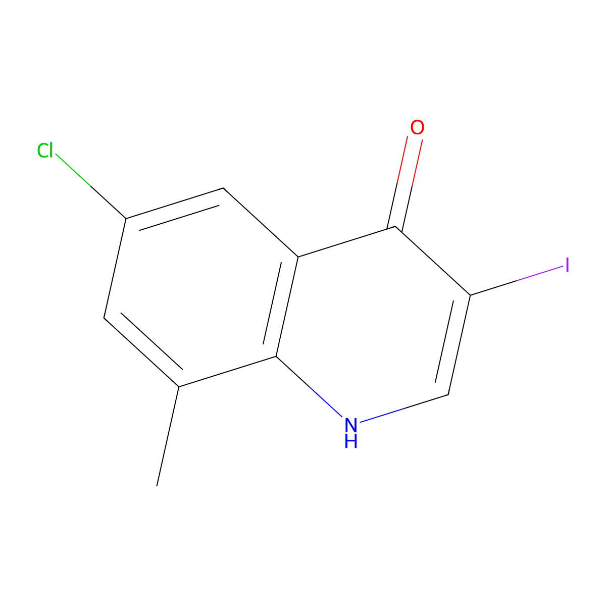 6-Chloro-3-iodo-8-methylquinolin-4(1H)-one molecular structure, CAS 1330752-77-6
