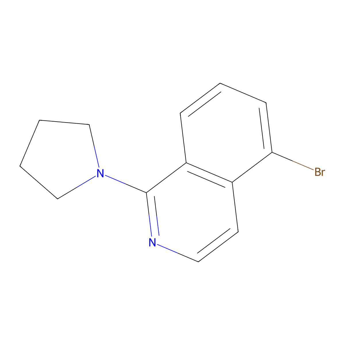 5-Bromo-1-(pyrrolidin-1-yl)isoquinoline molecular structure, CAS 1330752-83-4