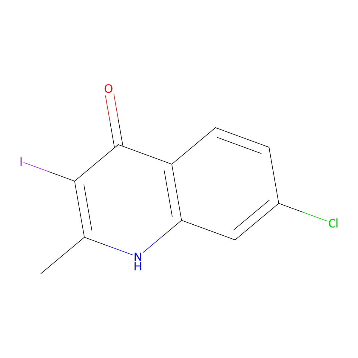 7-Chloro-3-iodo-2-methylquinolin-4(1H)-one molecular structure, CAS 1330753-24-6