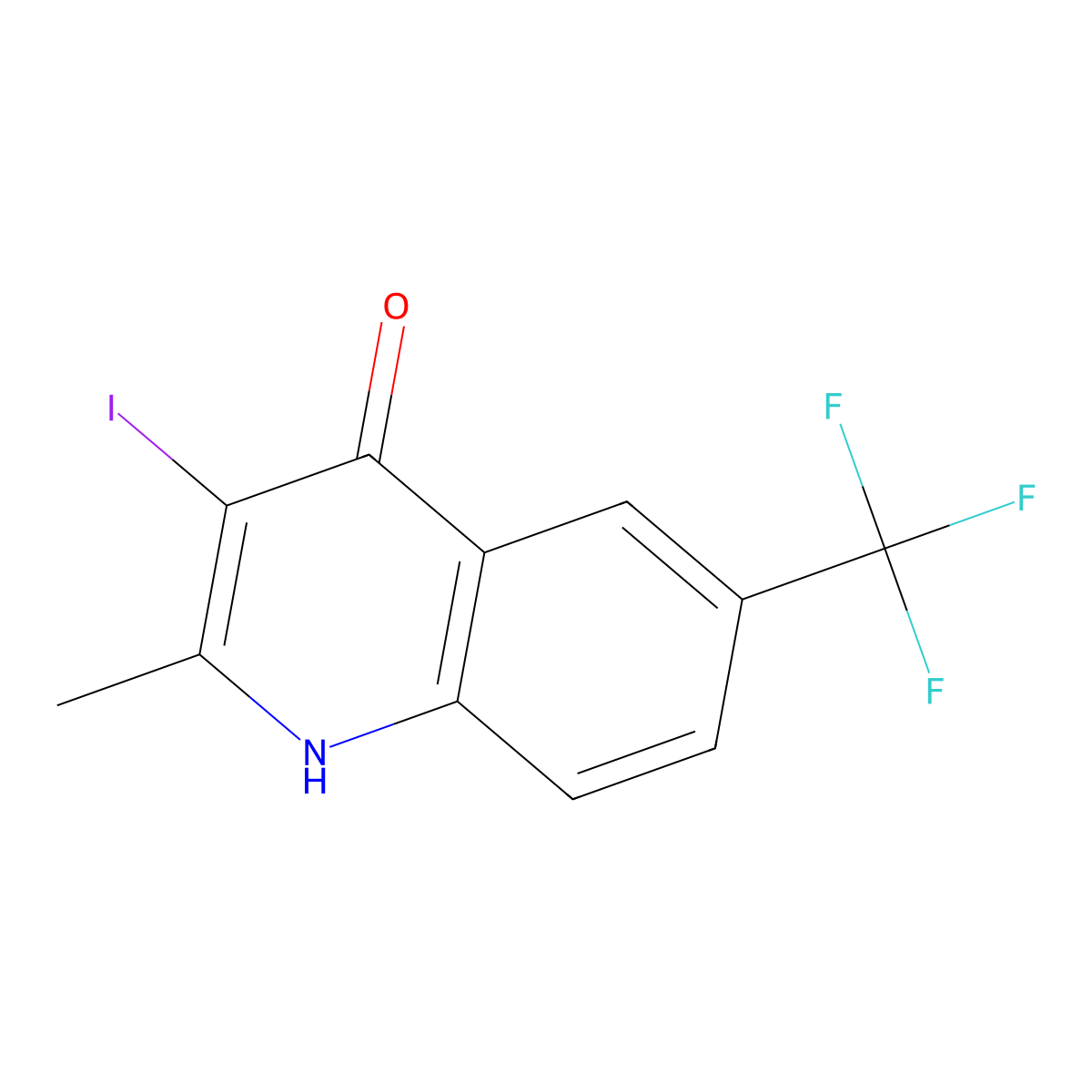 3-Iodo-2-methyl-6-(trifluoromethyl)quinolin-4(1H)-one molecular structure, CAS 1330753-31-5
