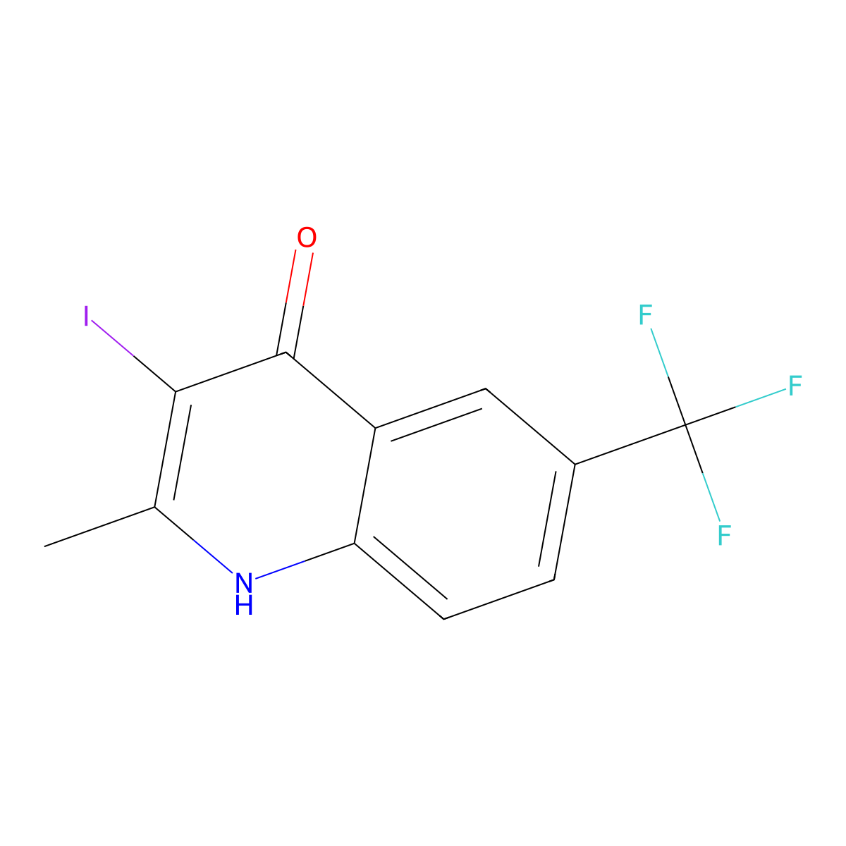 3-Iodo-2-methyl-6-(trifluoromethyl)quinolin-4(1H)-one molecular structure, CAS 1330753-31-5