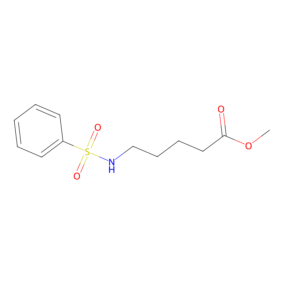 Methyl 5-[(phenylsulfonyl)amino]pentanoate molecular structure, CAS 1330753-91-7