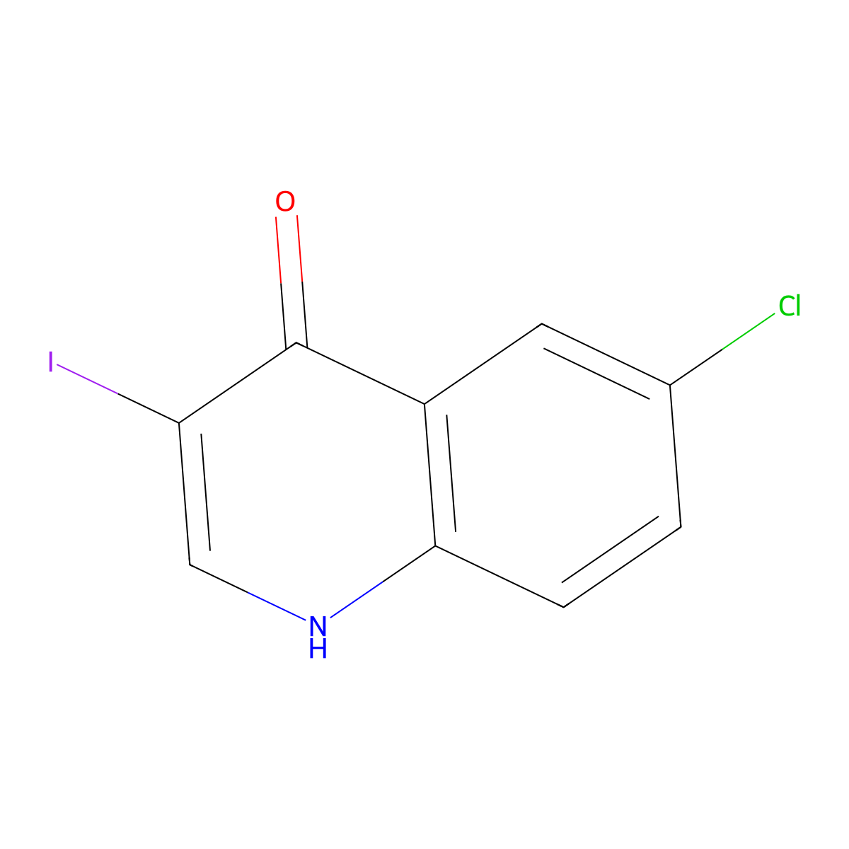 6-Chloro-3-iodoquinolin-4(1H)-one molecular structure, CAS 1330754-24-9