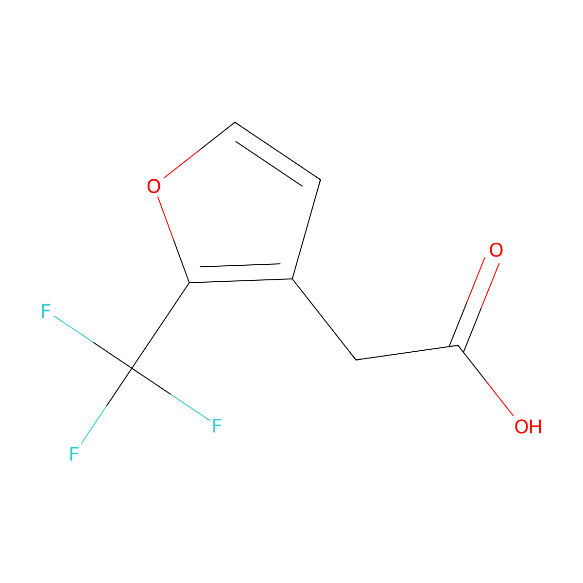 2-(2-(Trifluoromethyl)furan-3-yl)acetic acid molecular structure, CAS 1330754-61-4