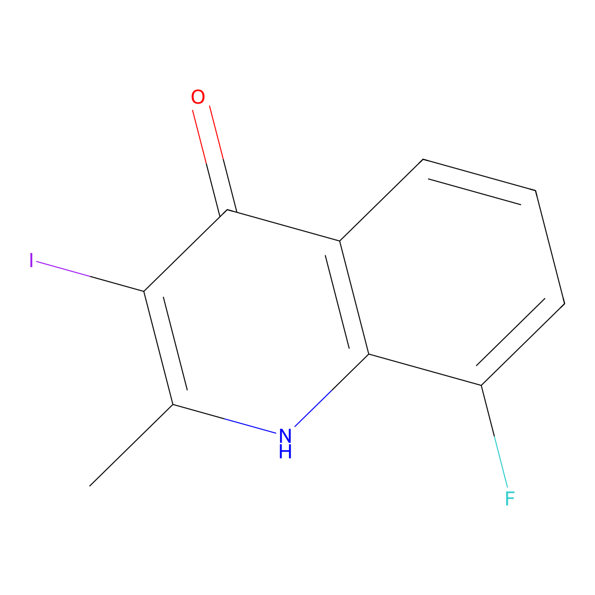 8-Fluoro-3-iodo-2-methylquinolin-4(1H)-one molecular structure, CAS 1330754-63-6