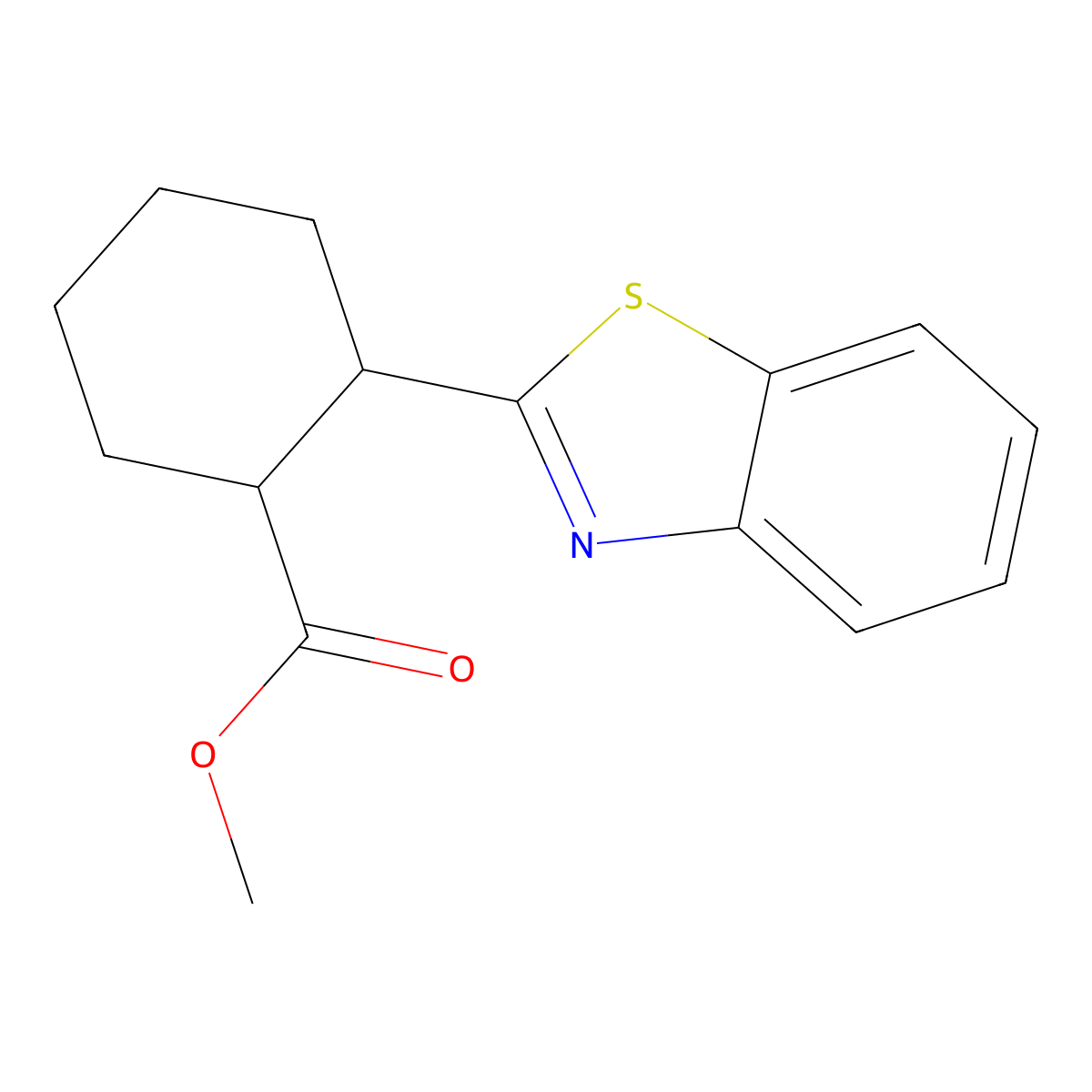 Methyl 2-(benzo[d]thiazol-2-yl)cyclohexanecarboxylate molecular structure, CAS 1330754-75-0