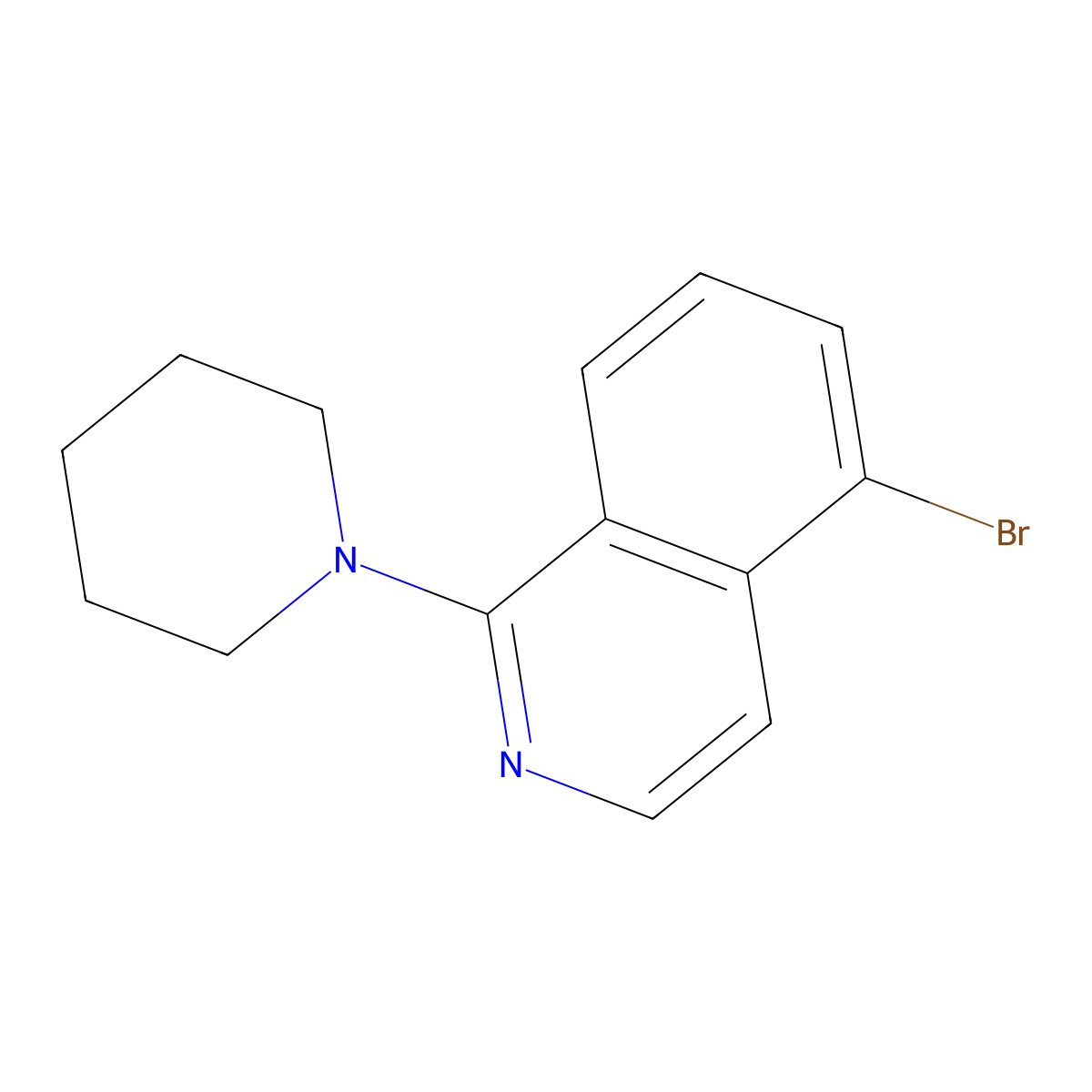 5-Bromo-1-(piperidin-1-yl)isoquinoline molecular structure, CAS 1330754-99-8