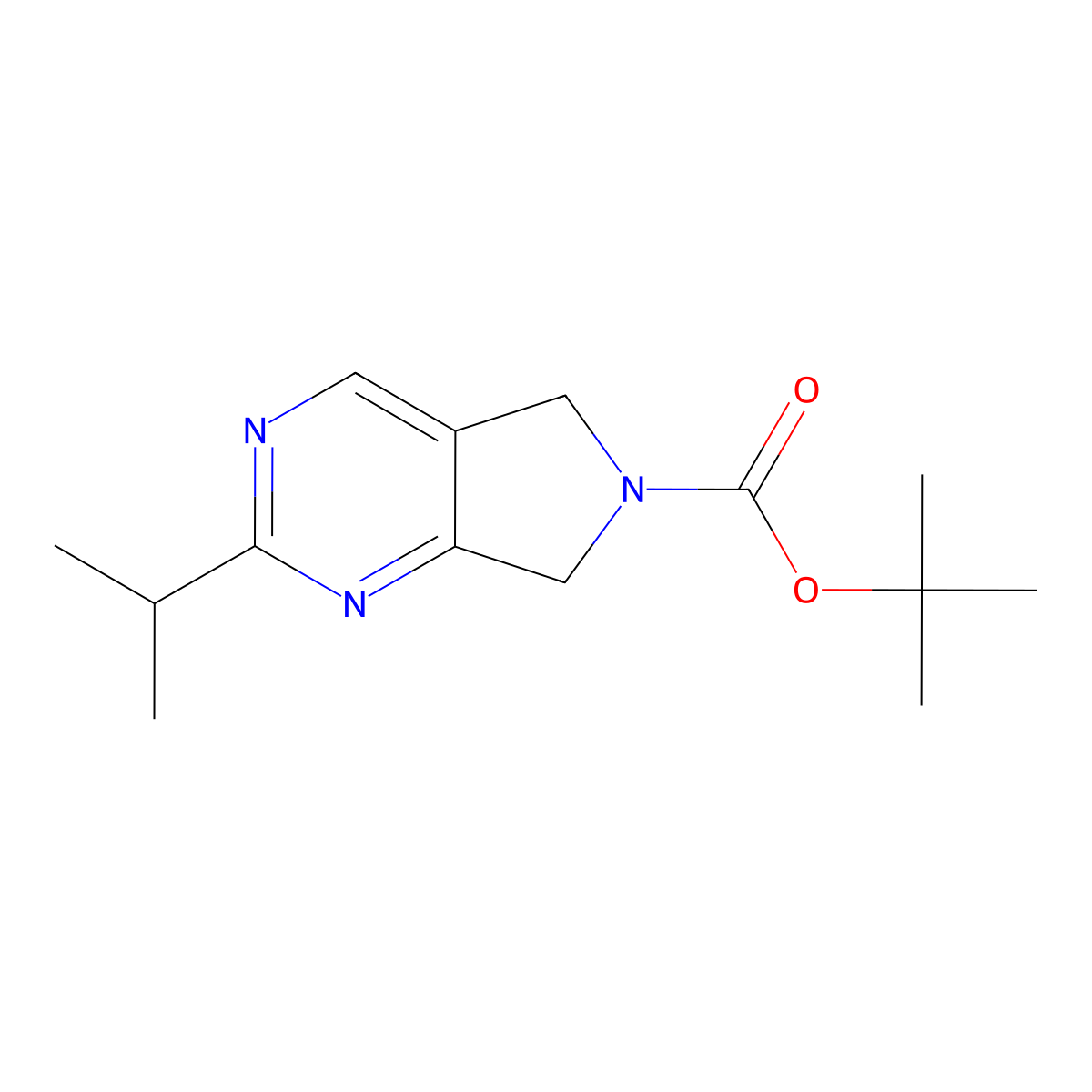 tert-Butyl 2-isopropyl-5H-pyrrolo[3,4-d]pyrimidine-6(7H)-carboxylate molecular structure, CAS 1330755-01-5