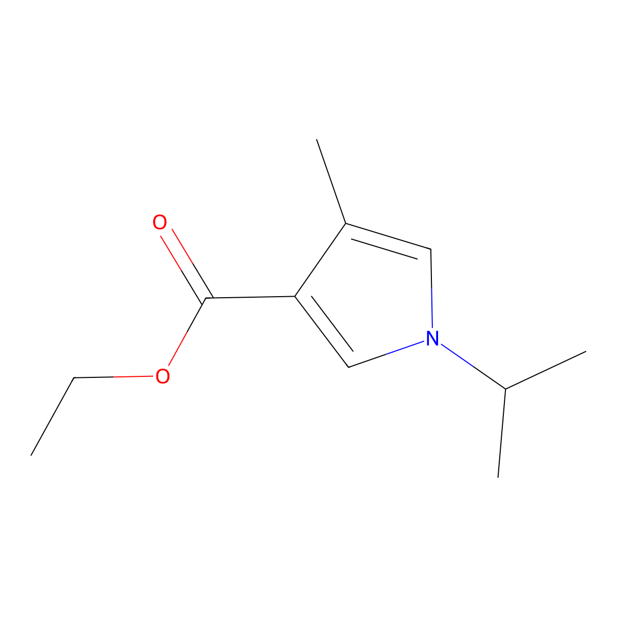 Ethyl 1-isopropyl-4-methyl-1H-pyrrole-3-carboxylate molecular structure, CAS 1330755-20-8