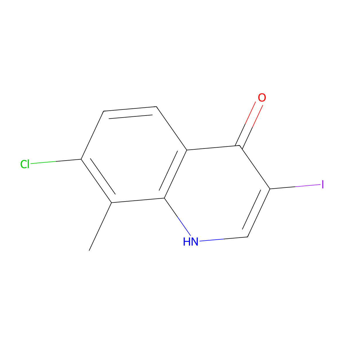7-Chloro-3-iodo-8-methylquinolin-4(1H)-one molecular structure, CAS 1330755-21-9
