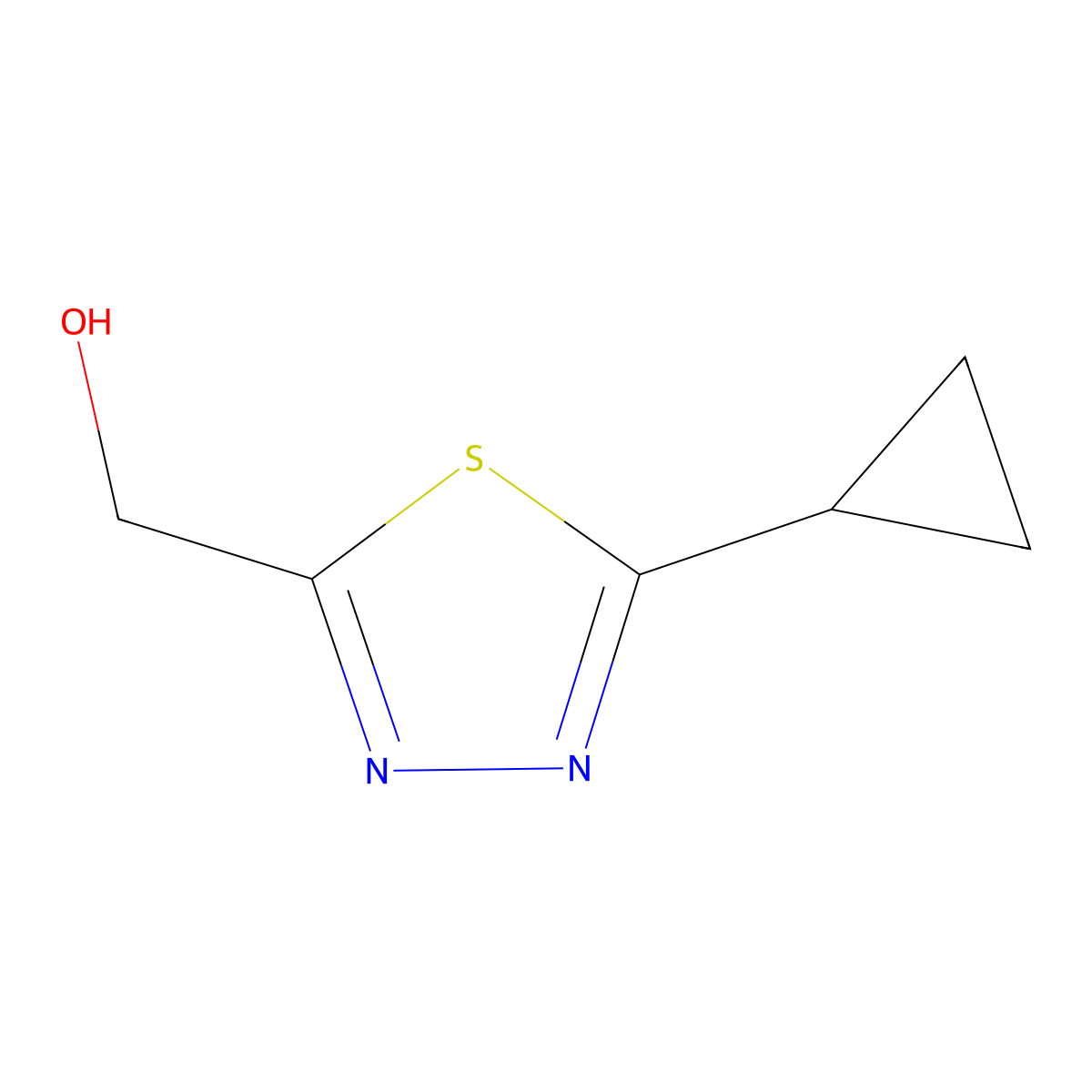 (5-Cyclopropyl-1,3,4-thiadiazol-2-yl)methanol molecular structure, CAS 1330755-40-2
