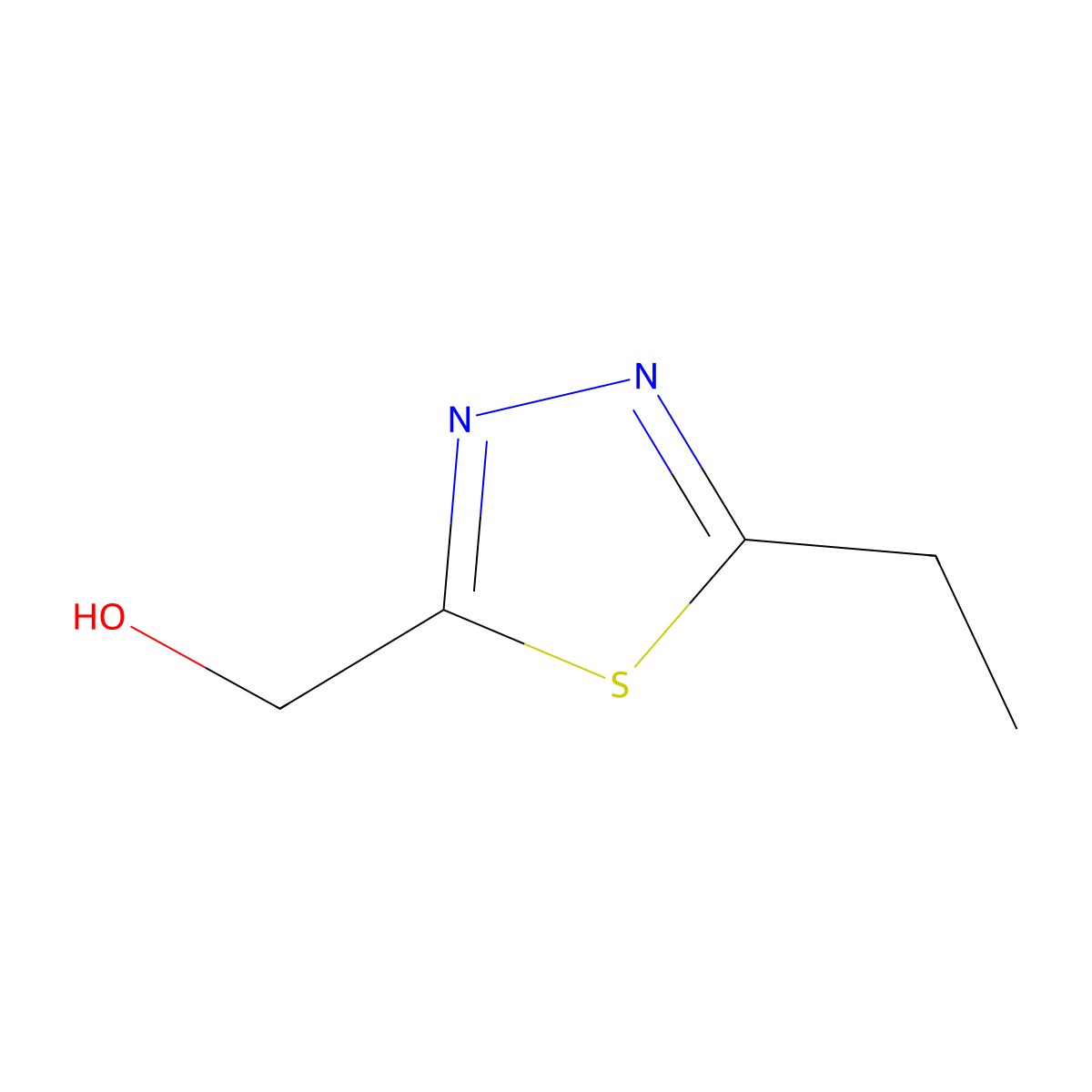 1,3,4-Thiadiazole-2-methanol, 5-ethyl- molecular structure, CAS 1330755-51-5