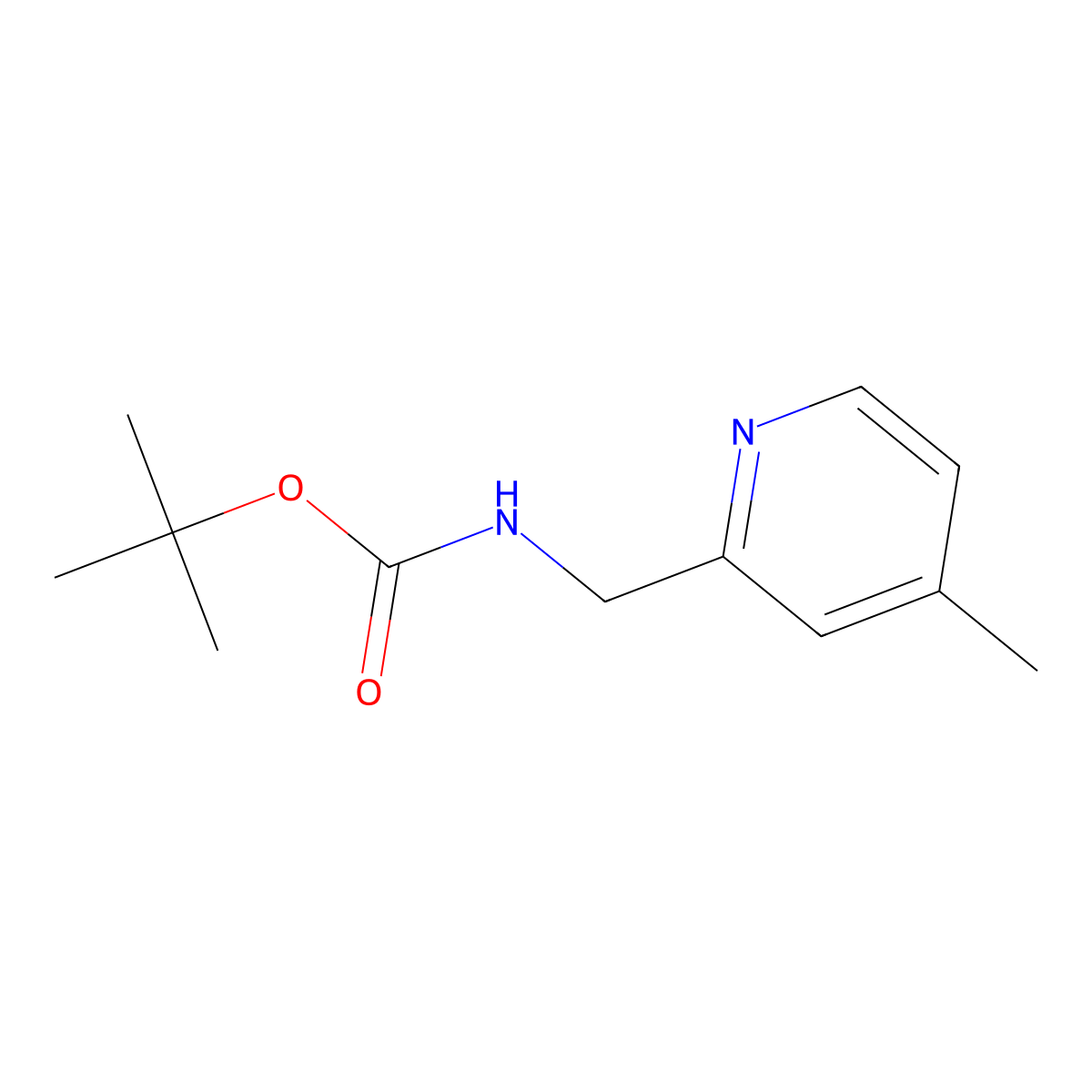 tert-Butyl ((4-methylpyridin-2-yl)methyl)carbamate molecular structure, CAS 1330755-53-7