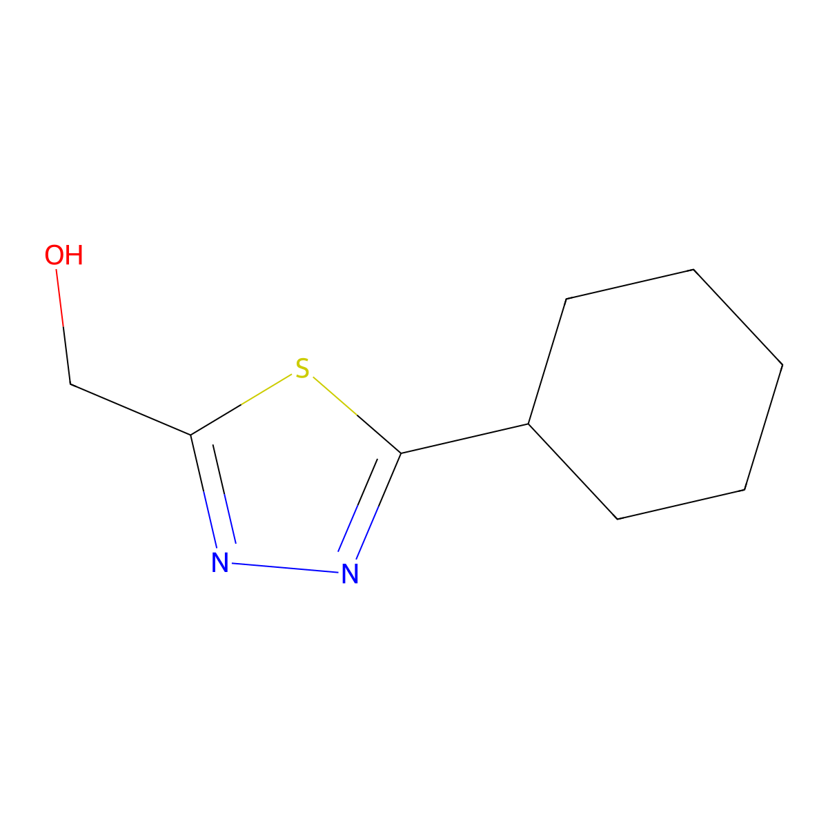 (5-Cyclohexyl-1,3,4-thiadiazol-2-yl)methanol molecular structure, CAS 1330755-76-4