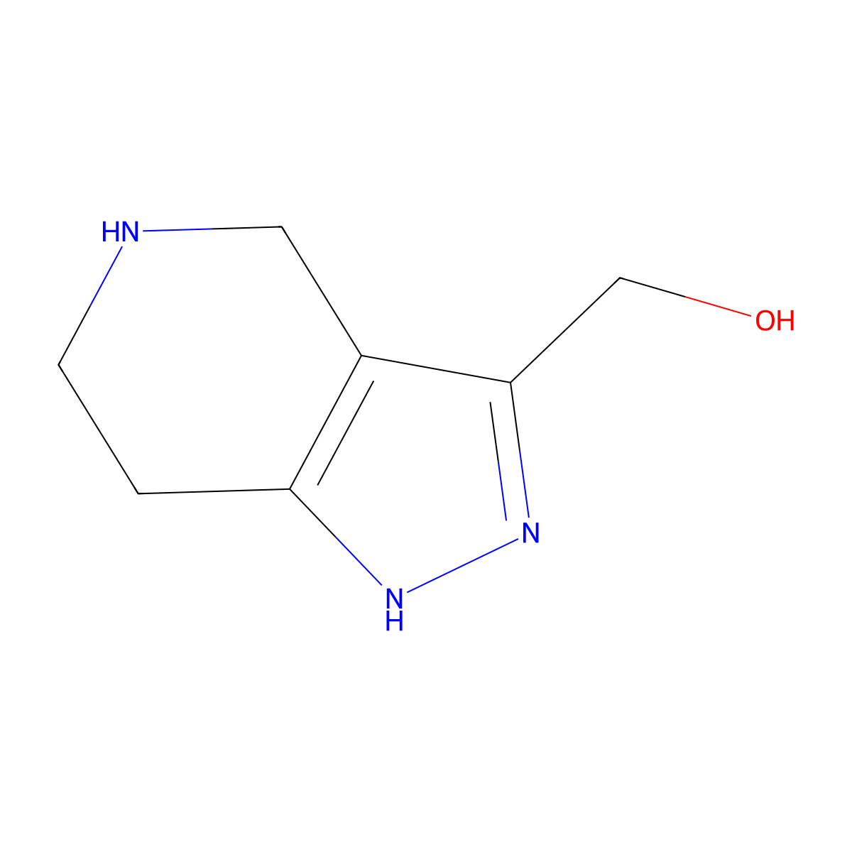 4,5,6,7-tetrahydro-1H-pyrazolo[4,3-c]pyridin-3-ylmethanol molecular structure, CAS 1330756-09-6