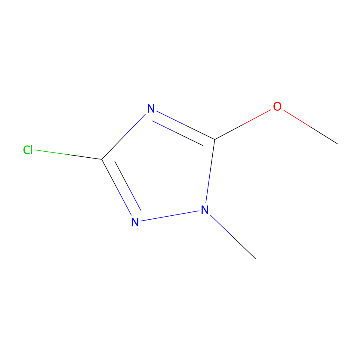 3-chloro-5-methoxy-1-methyl-1H-1,2,4-triazole molecular structure, CAS 1330756-15-4