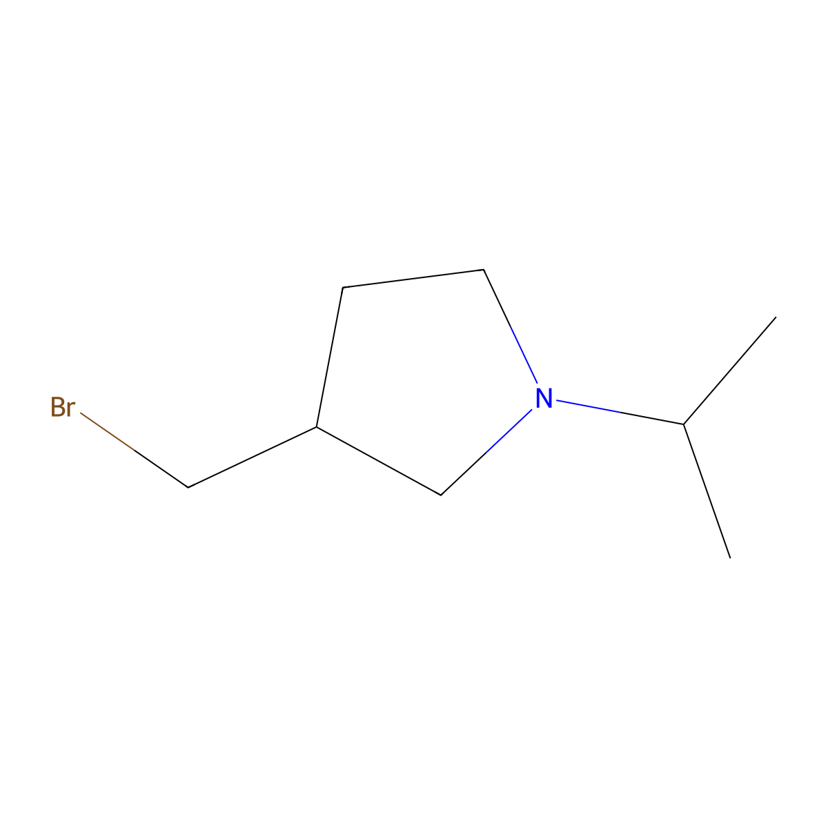 3-(Bromomethyl)-1-(propan-2-yl)pyrrolidine molecular structure, CAS 1330756-18-7