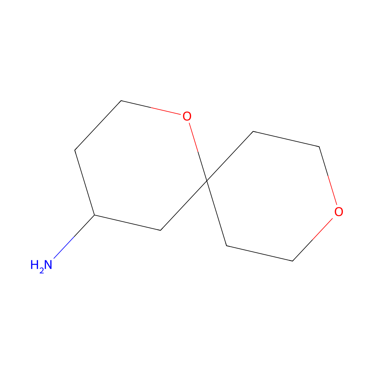 1,9-Dioxaspiro[5.5]undecan-4-amine molecular structure, CAS 1330756-19-8