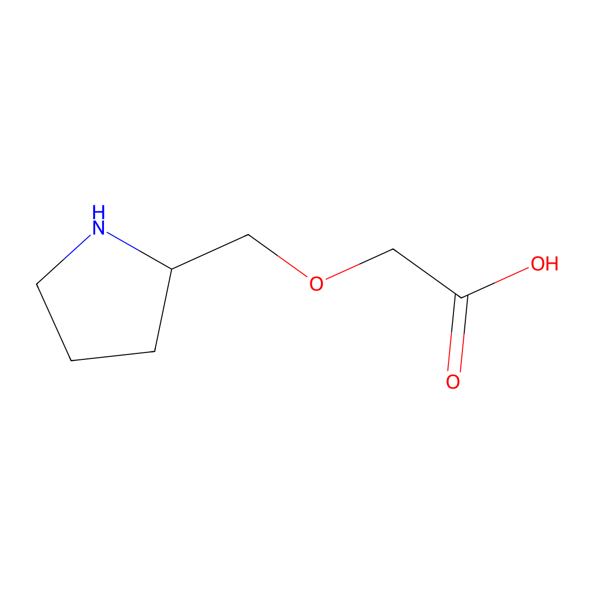 (2-Pyrrolidinylmethoxy)acetic acid molecular structure, CAS 1330756-21-2