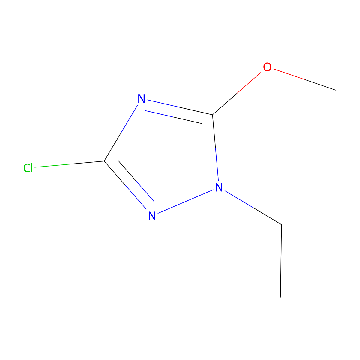 3-chloro-1-ethyl-5-methoxy-1H-1,2,4-triazole molecular structure, CAS 1330756-30-3