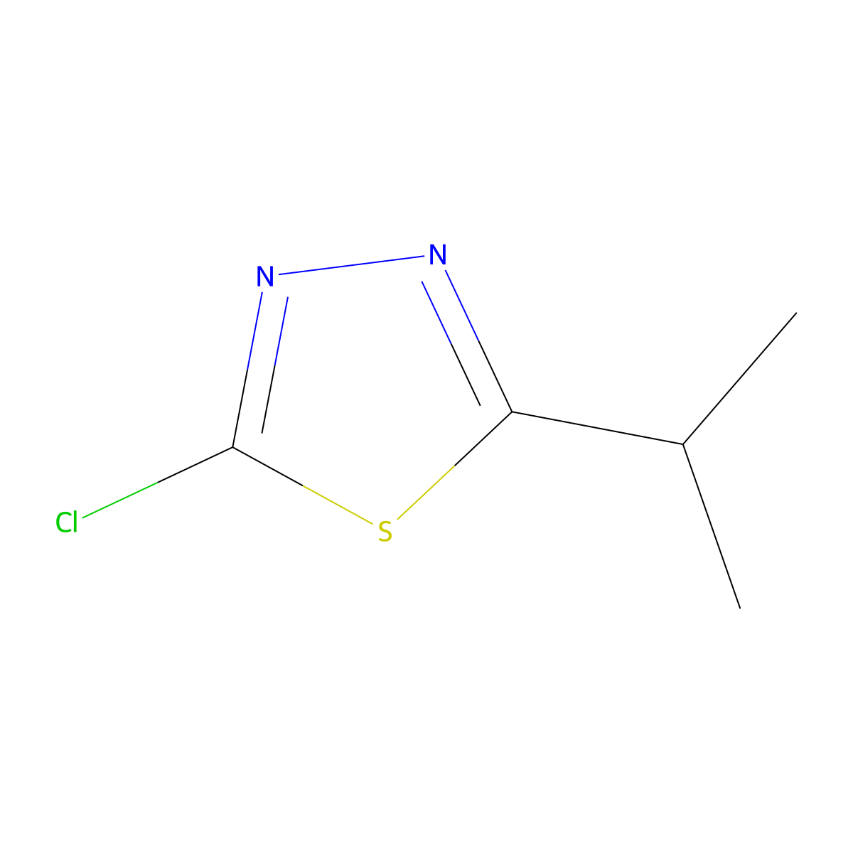 2-Chloro-5-isopropyl-1,3,4-thiadiazole molecular structure, CAS 1330756-32-5