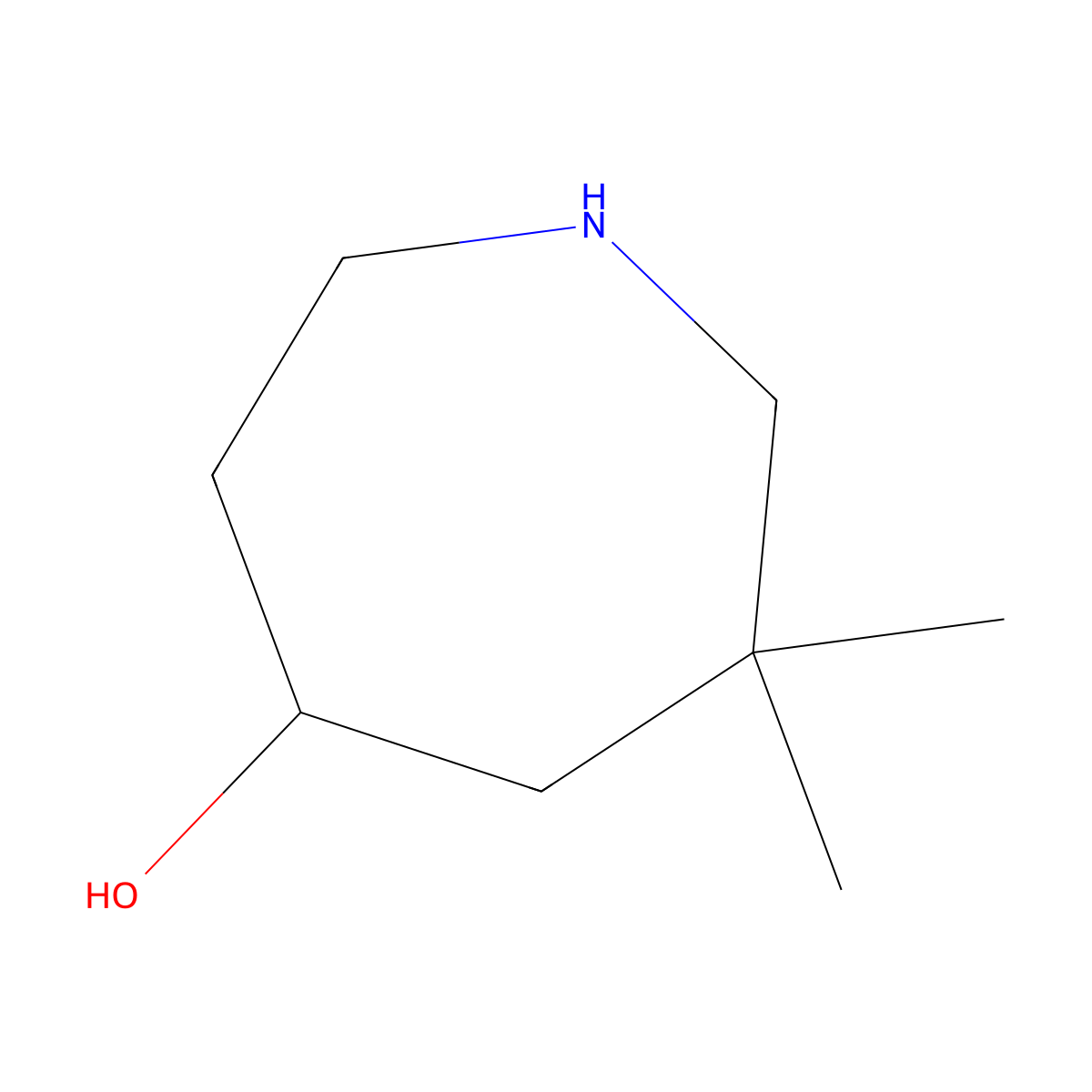 6,6-Dimethyl-4-azepanol molecular structure, CAS 1330756-34-7