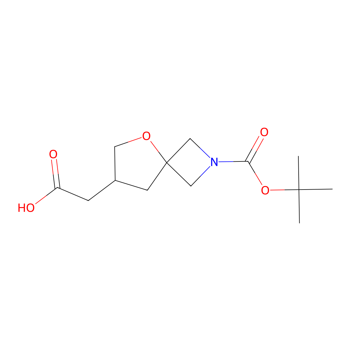 2-(2-(Tert-butoxycarbonyl)-5-oxa-2-azaspiro[3.4]octan-7-yl)acetic acid molecular structure, CAS 1330763-34-2
