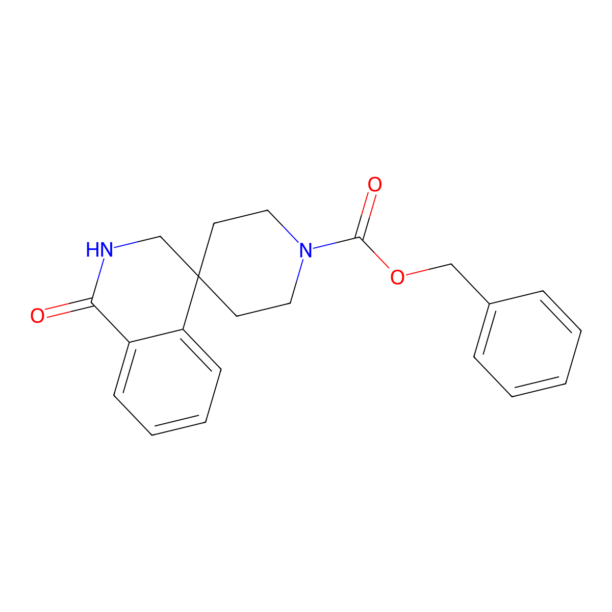 benzyl 1-oxo-2,3-dihydro-1H-spiro[isoquinoline-4,4'-piperidine]-1'-carboxylate molecular structure, CAS 1330763-54-6