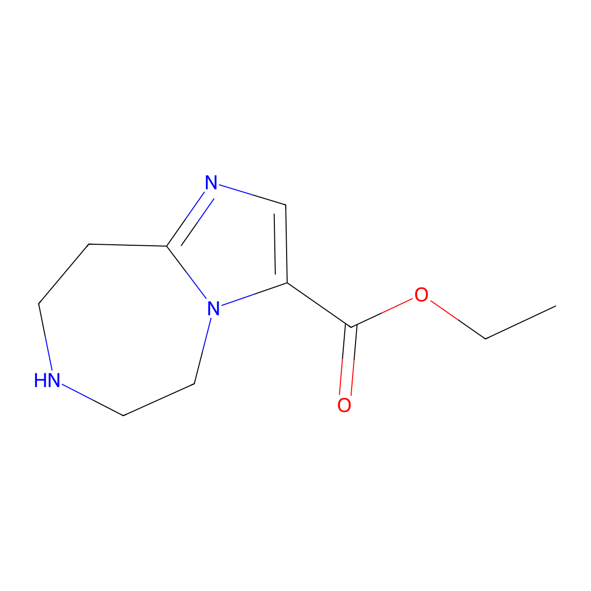 Ethyl 6,7,8,9-tetrahydro-5H-imidazo[1,2-d][1,4]diazepine-3-carboxylate molecular structure, CAS 1330763-70-6