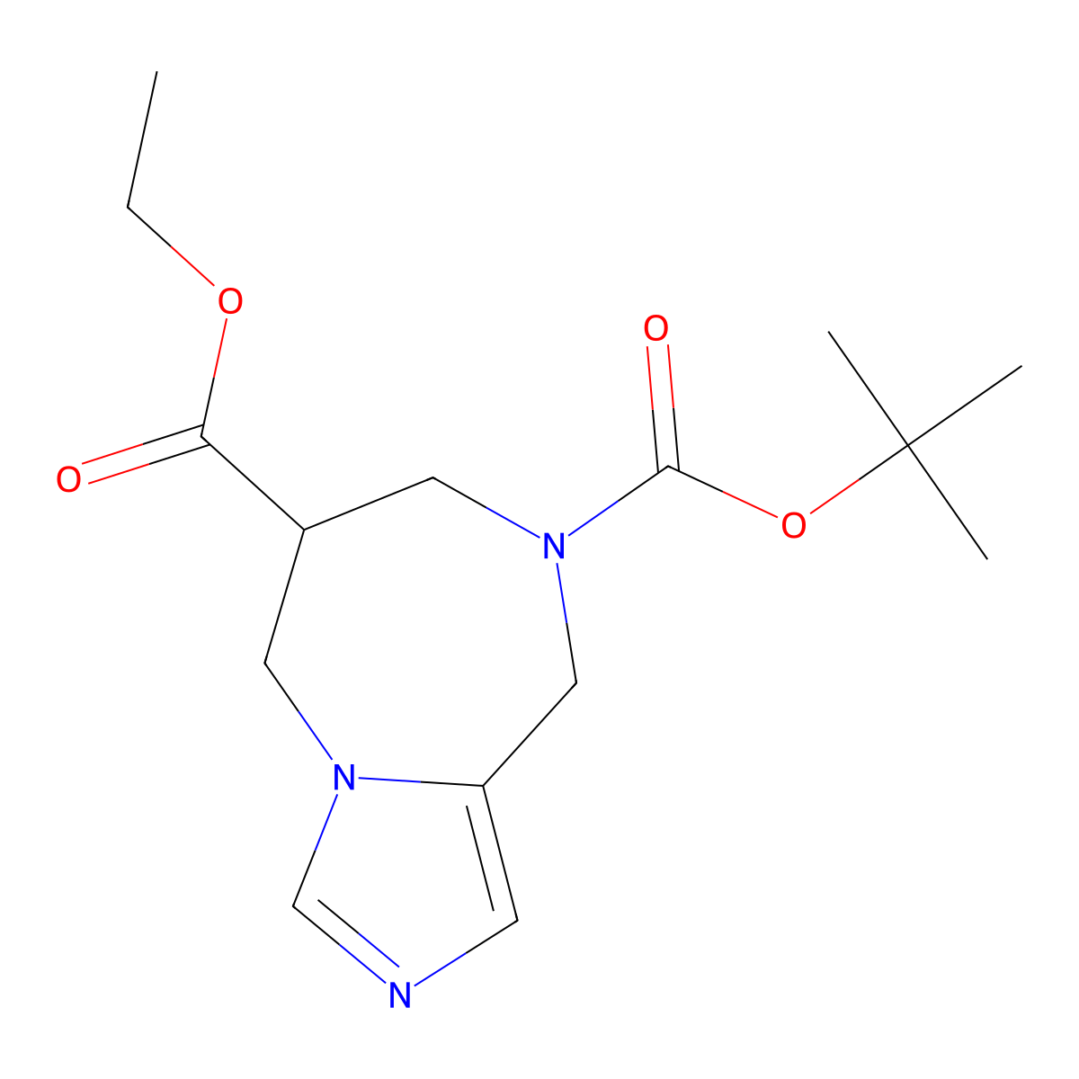 8-tert-Butyl 6-ethyl 6,7-dihydro-5H-imidazo[1,5-a][1,4]diazepine-6,8(9H)-dicarboxylate molecular structure, CAS 1330763-75-1