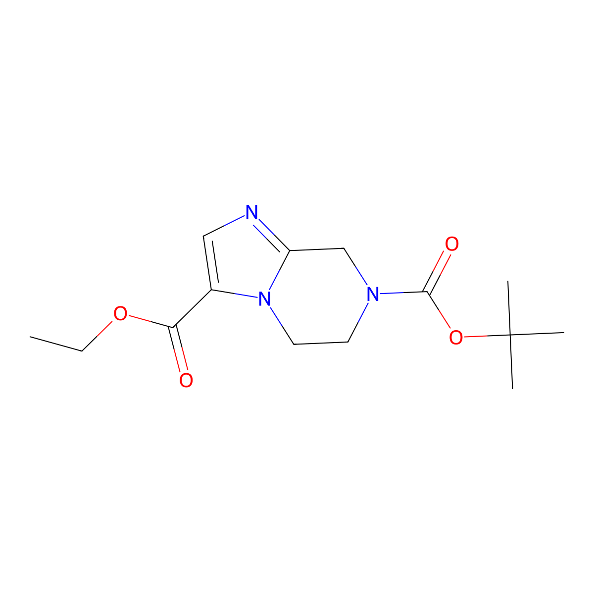 7-tert-Butyl 3-ethyl 5,6-dihydroimidazo[1,2-a]pyrazine-3,7(8H)-dicarboxylate molecular structure, CAS 1330763-78-4